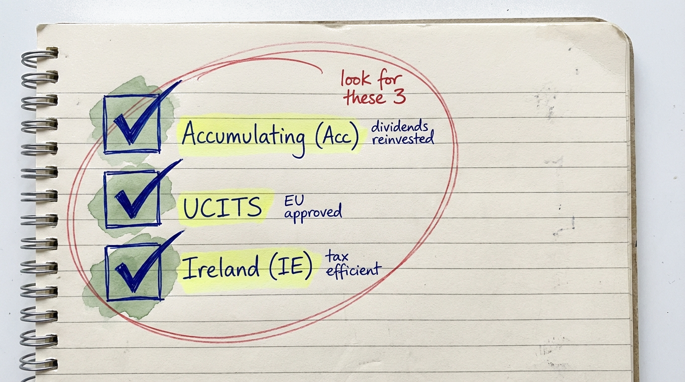 A checklist for choosing the right ETF: Accumulating, UCITS approved, and Ireland-domiciled