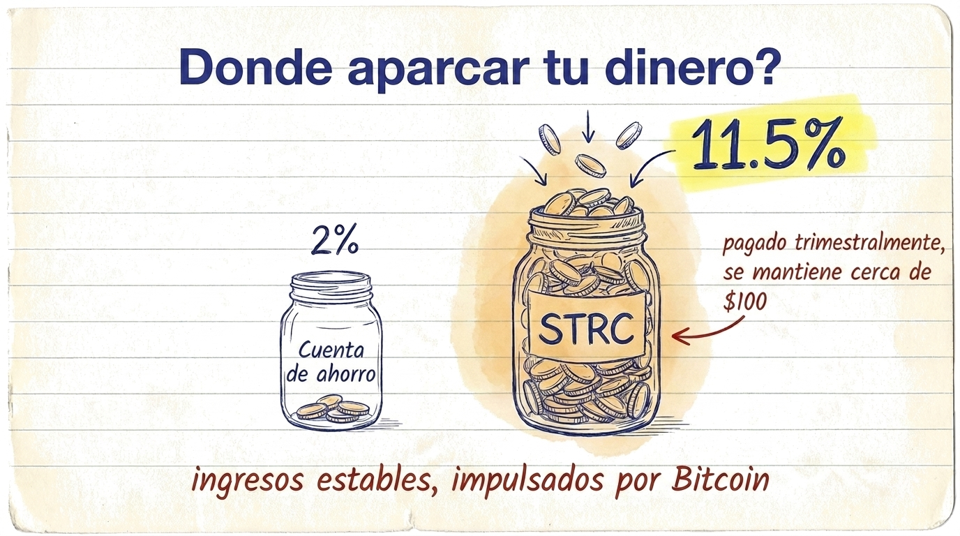 Where to park your cash? Savings account at 2% vs STRC at 11.5% — steady income, powered by Bitcoin